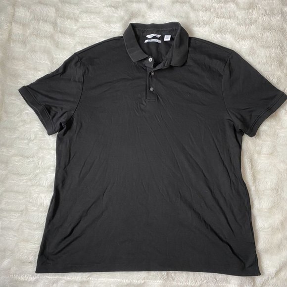 Calvin Klein Men's Black 100% Cotton Collared Short Sleeve T-Shirt Size XLarge - Picture 1 of 7